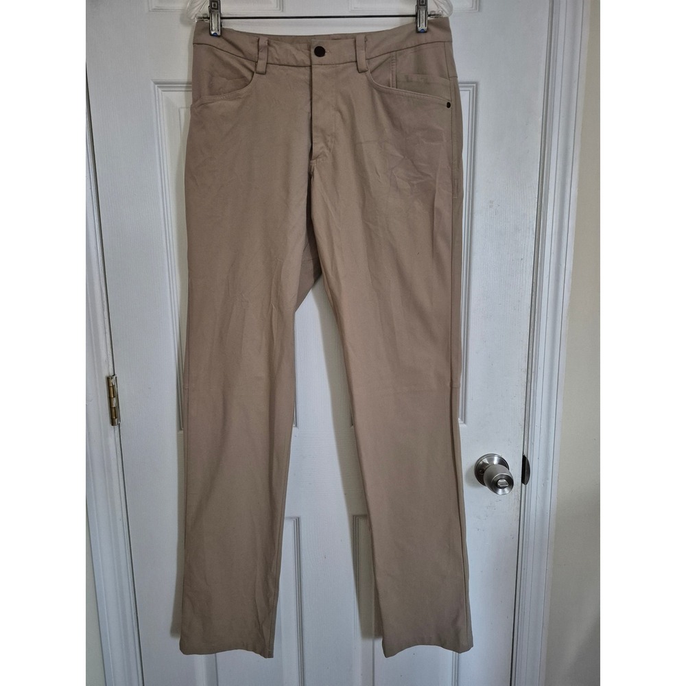 Lululemon ABC Pant Slim Warpstreme Tan Khaki Men 34 x 36 Tall